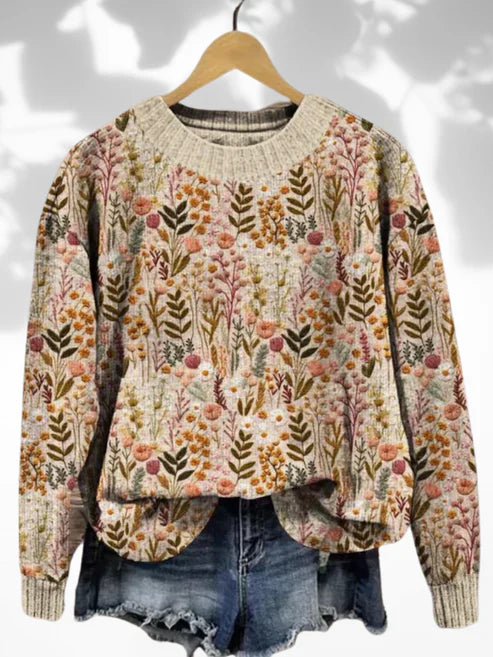 Petalique™ | Comfortable Sweater with Floral Pattern